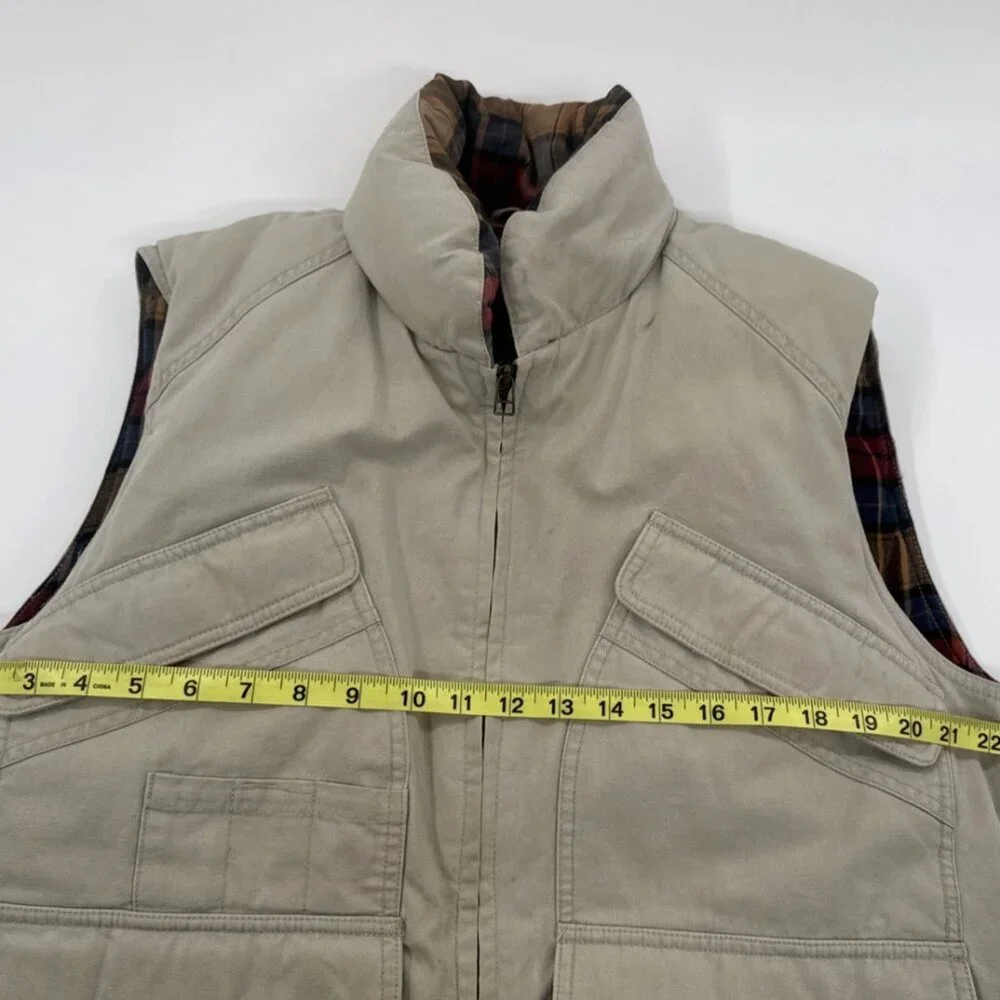 Vintage Mens Eddie Bauer Goose Down Vest Utility Outdoor Hiking Medium Camping